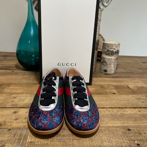 Gucci Falacer Lurex GG Sneakers w/Web - Picture 11 of 14